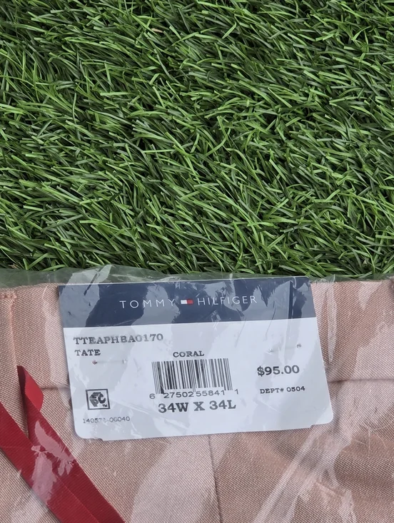 Tommy Hilfiger THFLEX Men's Dress Pants 34x34 Stretch Coral NWT $95 MRSP Career - Picture 5 of 6